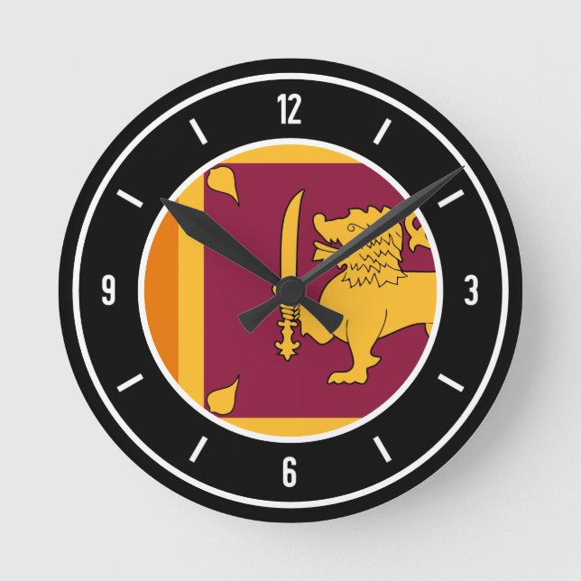 Sri Lanka Flag Elegant Round Clock (Front)