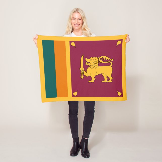 Sri Lanka Flag Fleece Blanket (In Situ)
