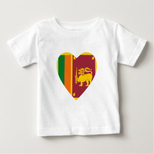 Sri Lanka Flag Heart T-Shirt