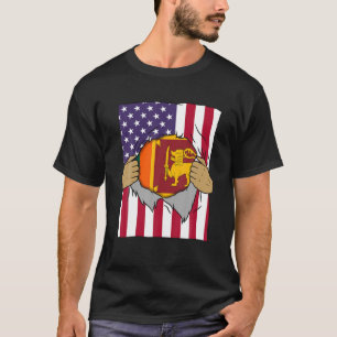 Sri Lanka Flag Inside Me Home Pride Sri Lankan Ame T-Shirt