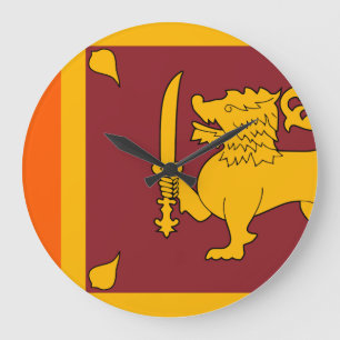 Sri Lanka Flag Large Clock