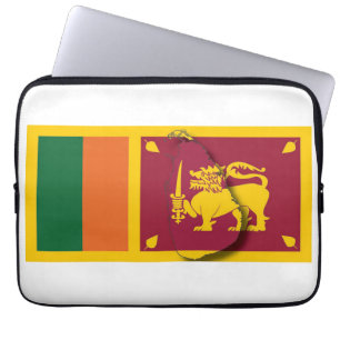 SRI LANKA Flag Map Patriotic Computer WHITE Laptop Sleeve