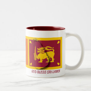 SRI LANKA FLAG MAP Scripture Customised Two-Tone Coffee Mug