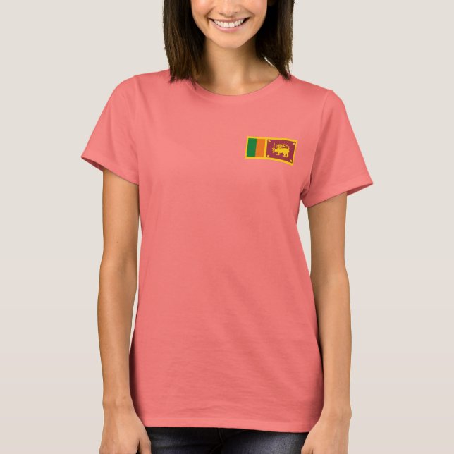 Sri Lanka Flag + Map T-Shirt (Front)