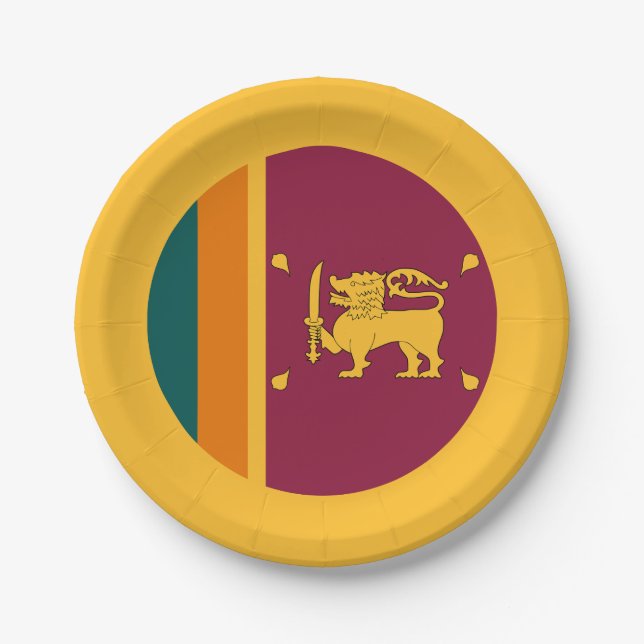 Sri Lanka Flag Paper Plate (Front)