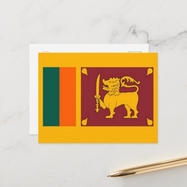 Sri Lanka - Flag - Postcard (Front/Back In Situ)