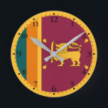 Sri Lanka Flag Round Clock<br><div class="desc">Patriotic flag of Sri Lanka.</div>