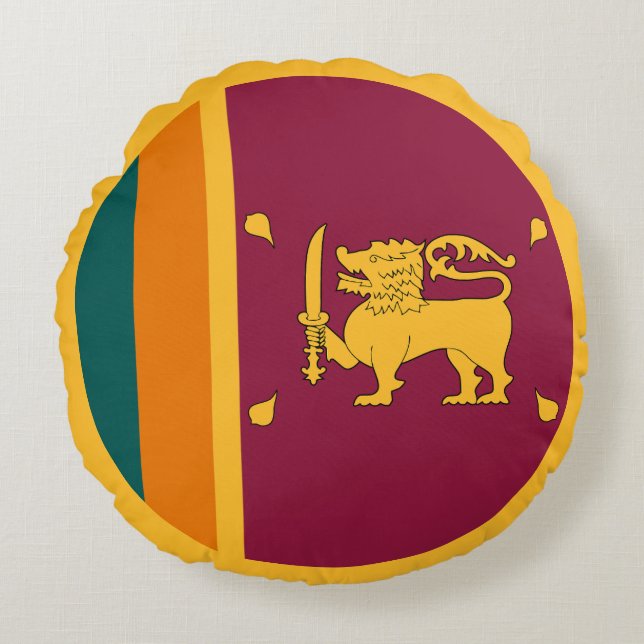 Sri Lanka Flag Round Cushion (Front)