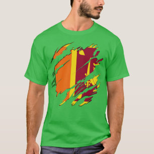 Sri Lanka Flag Scratch T-Shirt