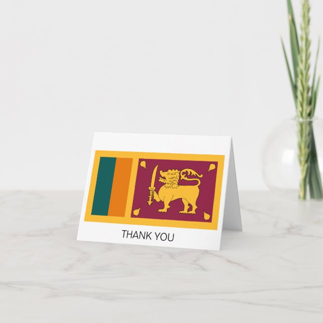 Sri Lanka Flag Thank You Card (Front)