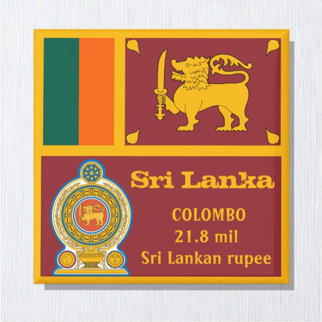 Sri Lanka flag & Vajra Emblem, travel /sports fans Magnet (Creator Uploaded)