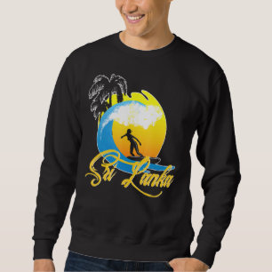 Sri Lanka Girl Surfe Wave Ocean Beach Vacation Sri Sweatshirt