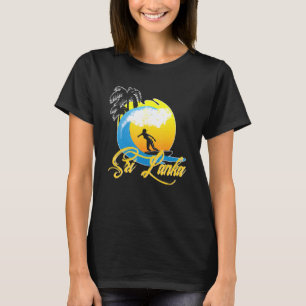 Sri Lanka Girl Surfe Wave Ocean Beach Vacation Sri T-Shirt