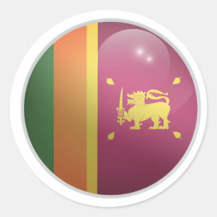 Sri lanka Glossy Circle Flag  Classic Round Sticker