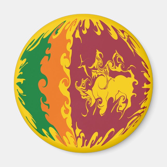 Sri Lanka Gnarly Flag Magnet (Front)