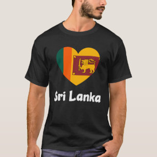 Sri Lanka Heart Flag Cool Asia Minimal Sri Lankan T-Shirt