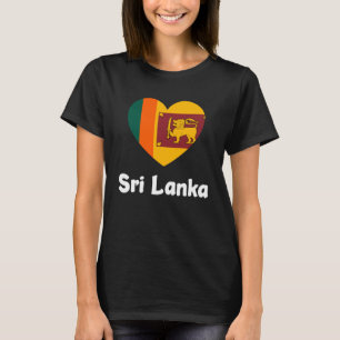 Sri Lanka Heart Flag Cool Asia Minimal Sri Lankan T-Shirt