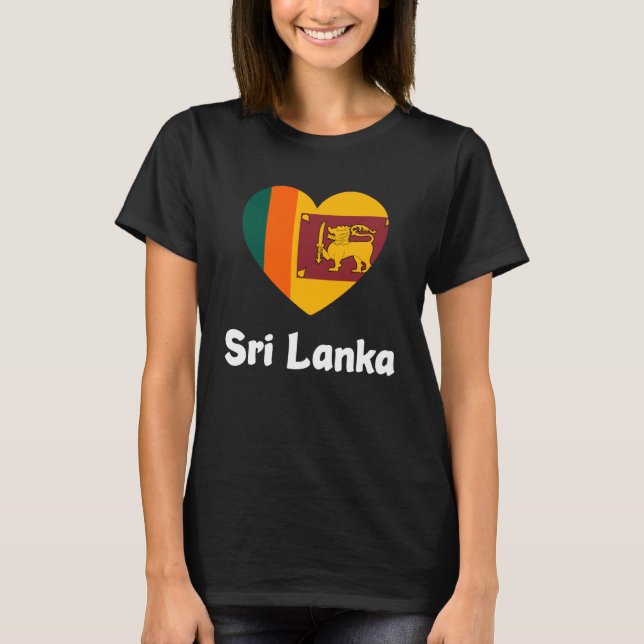 Sri Lanka Heart Flag Cool Asia Minimal Sri Lankan T-Shirt (Front)