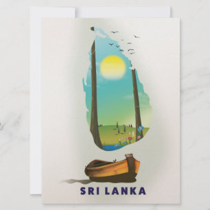 Sri Lanka Illustrated map tourism poster. Invitation