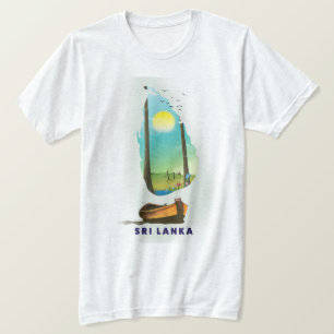 Sri Lanka Illustrated map tourism poster. T-Shirt
