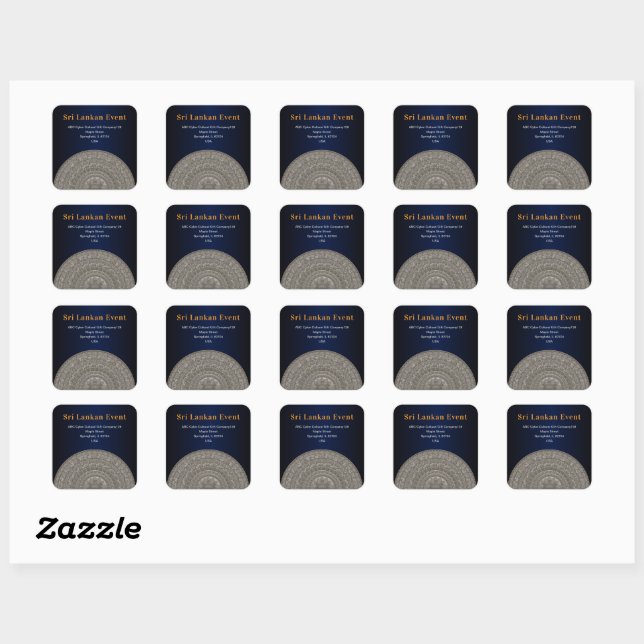 Sri Lanka invitation design Square Sticker (Sheet)