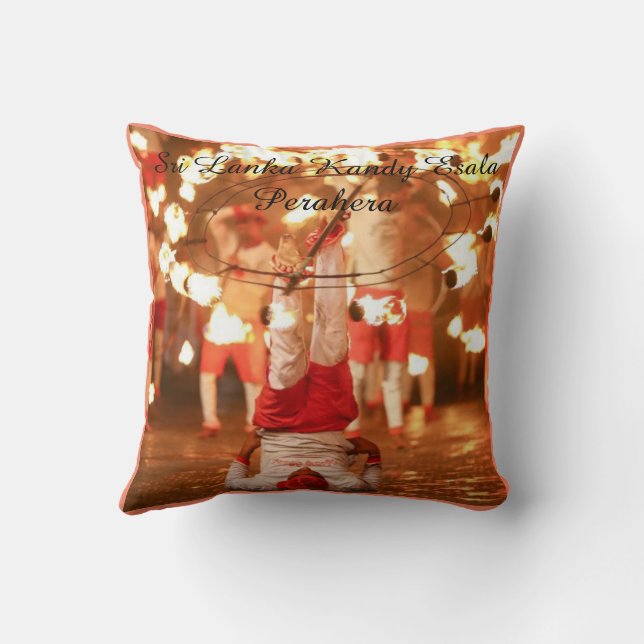 Sri Lanka Kandy Esala Perahera 2020 Throw Pillow (Back)