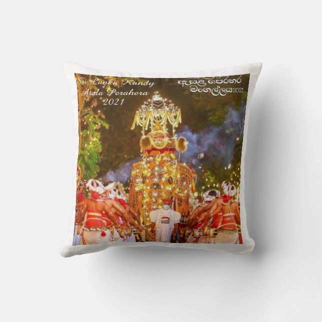 Sri Lanka Kandy Esala Perahera 2021 Cushion (Back)