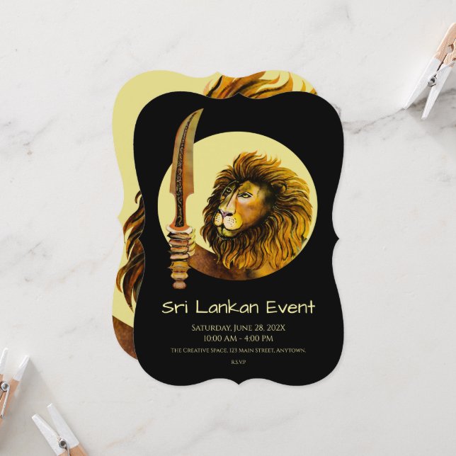 Sri Lanka Lion Invitation (Front/Back In Situ)