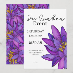 Sri Lanka Lotus Flower Painting Invitation