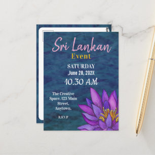 Sri Lanka Lotus Flower Painting Postcard