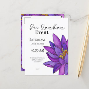 Sri Lanka Lotus Flower Painting Postcard
