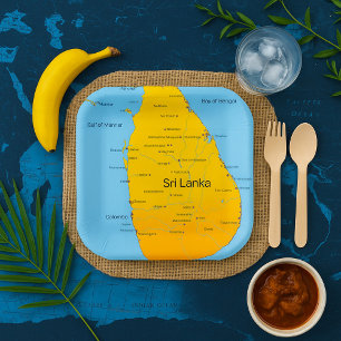 Sri Lanka Map Paper Plate
