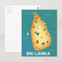 Sri Lanka map travel poster