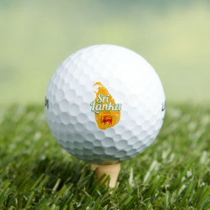 Sri Lanka Map Vintage Holiday Island Souvenir Golf Balls