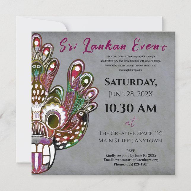Sri Lanka Modern Cultural design Invitation (Front)