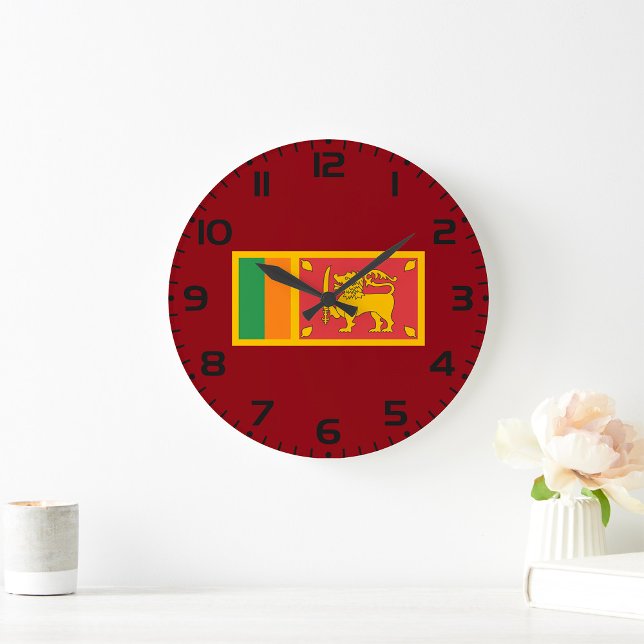Sri Lanka National Flag Lion Symbol Large Clock (Creator Uploaded)