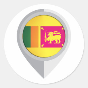 Sri Lanka Pin Location Flag Classic Round Sticker