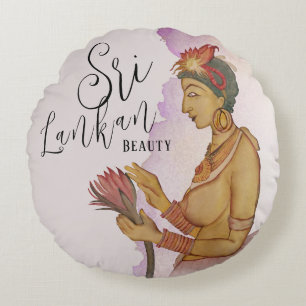 Sri Lanka Sigiriya Paintings Round Cushion