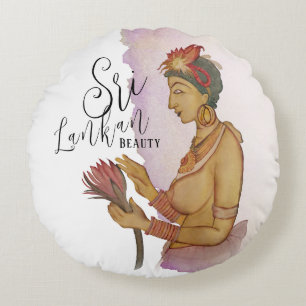 Sri Lanka Sigiriya Paintings Round Cushion
