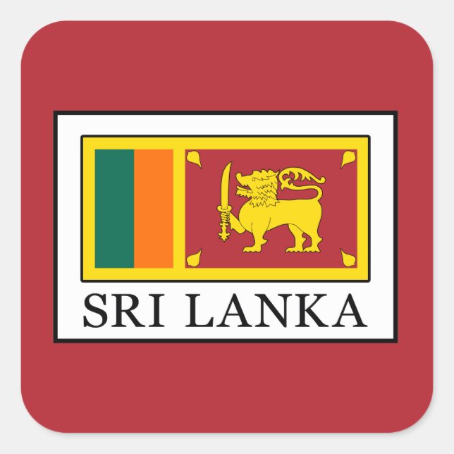 Sri Lanka Square Sticker (Front)