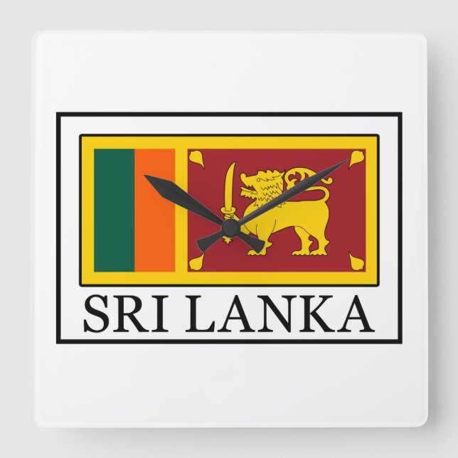 Sri Lanka Square Wall Clock (Front)