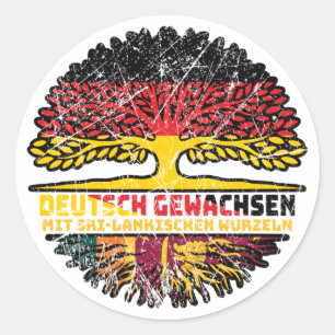 Sri Lanka Sri-lankisch Deutsch Deutschland Baum Classic Round Sticker