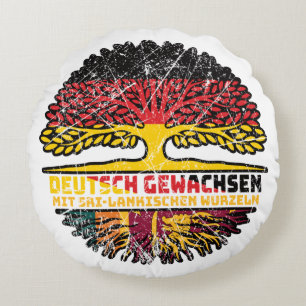 Sri Lanka Sri-lankisch Deutsch Deutschland Baum Round Cushion