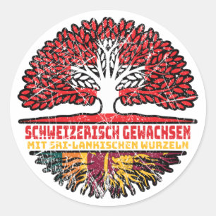 Sri Lanka Sri-Lankisch Schweizer Schweiz Baum Classic Round Sticker