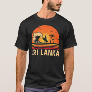Sri Lanka Surfer Retro Ocean Sunset Vacation Sri T-Shirt
