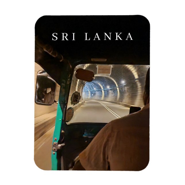 Sri Lanka tuk tuk passenger view fridge magnet (Vertical)