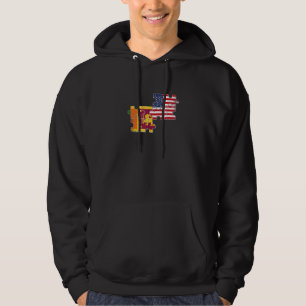 Sri Lanka USA Sri Lankan American Flag Hoodie