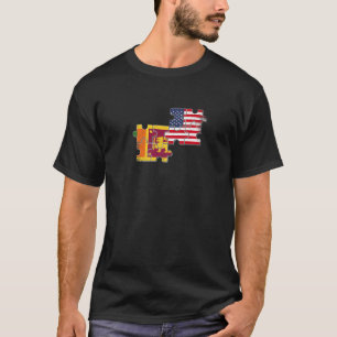 Sri Lanka USA Sri Lankan American Flag T-Shirt