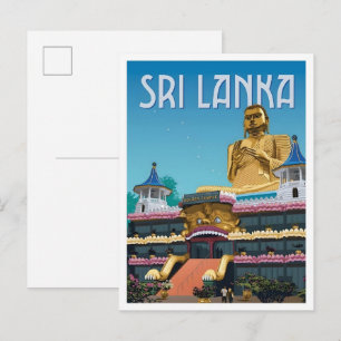 Sri Lanka Vintage Art Travel Postcard