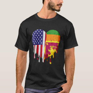 Sri Lankan American Patriot Grown Country Melting  T-Shirt